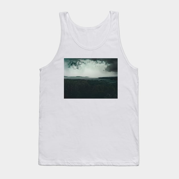 Foggy lake and mountains landscape photography Tank Top by marghe41